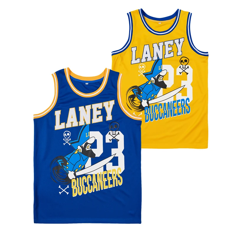

BG Basketball Jerseys LANEY BUCCANEERS REMIX 23 Sewing embroidery High-Quality Outdoor sports jersey White Yellow Blue 2023 New
