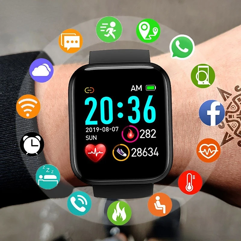 

Смарт-часы для мужчин и женщин, водонепроницаемые Смарт-часы с тонометром, пульсометром, фитнес-трекером, наручные часы для мужчин и детей