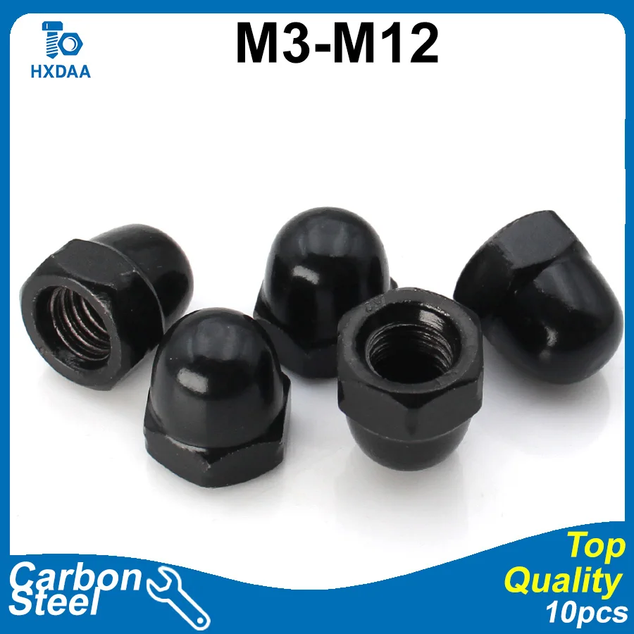 

Черные оцинкованные гайки XIAOCHAO из углеродистой стали M3 M4 M5 M6 M8 M10 M12