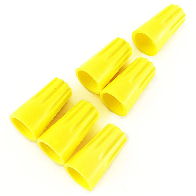 500 штук желтых гайки для электрических проводов-скрученные соединители проводов