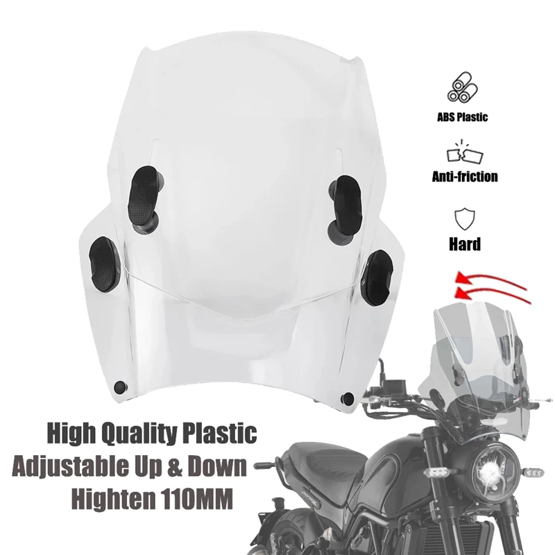

Motorcycle Universal Adjustable Windshield Windscreen For BMW Suzuki Kawasaki Honda Yamaha