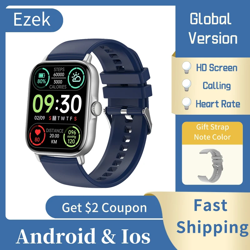

T12 Smartwatch 1.81 inch Full Screen Bluetooth Calling Heart Rate Sleep Monitor 100+ Sport Models Smart Watch For Men Women