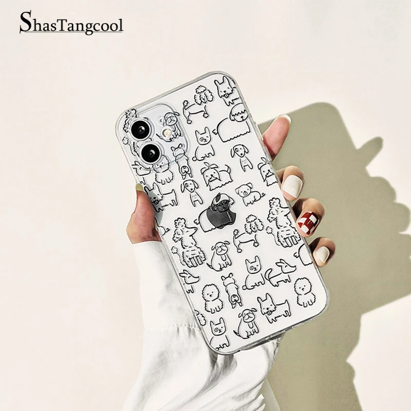 

Simple Doodle Small Animal Phone Case For IPhone11 12 13 Pro Max Mini X XS Max XR 6 6s 7 8 Plus SE2 OPPO VIVO Huawei Xiaomi