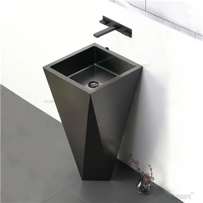 

Irregular bathroom accessories freestanding one piece pedestal laboratory stainless steel sink