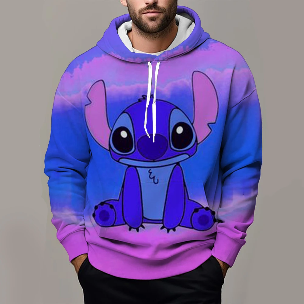 Толстовки с капюшоном Disney Lilo Stitch толстовка длинными рукавами для мальчиков и