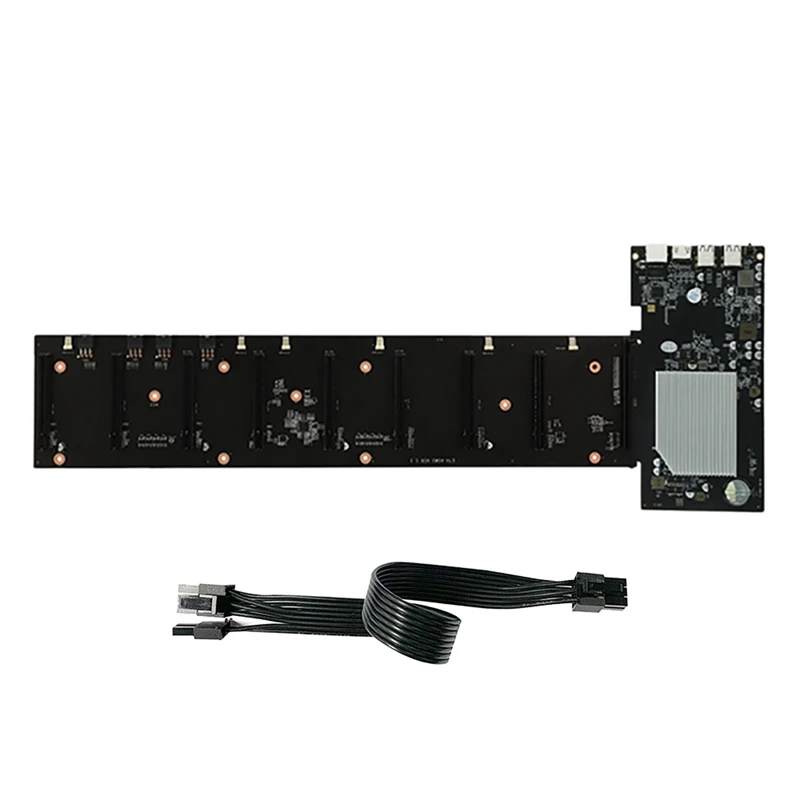 

ETH-HSW3 BTC Mining Motherboard With 6PIN To 8PIN Power Cord 8XPCIEX16 Graphics Card Slot 67Mm DDR3 DIMM Motherboard Set