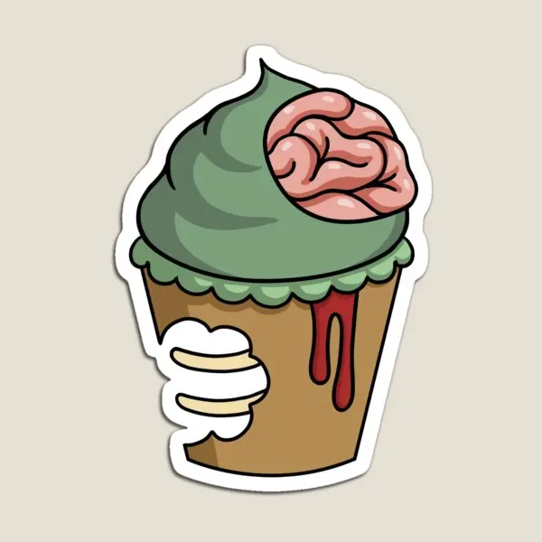 

Zombie Cupcake Magnet Toy Refrigerator Colorful Funny Stickers Magnetic Holder Baby for Fridge Organizer Cute Decor Home Kids