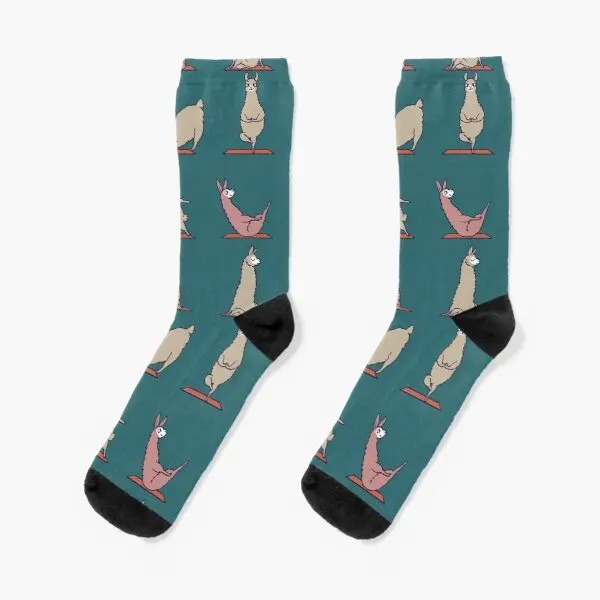 

Llama Yoga Crew Socks Black Best Women Knee High Ankle Mens