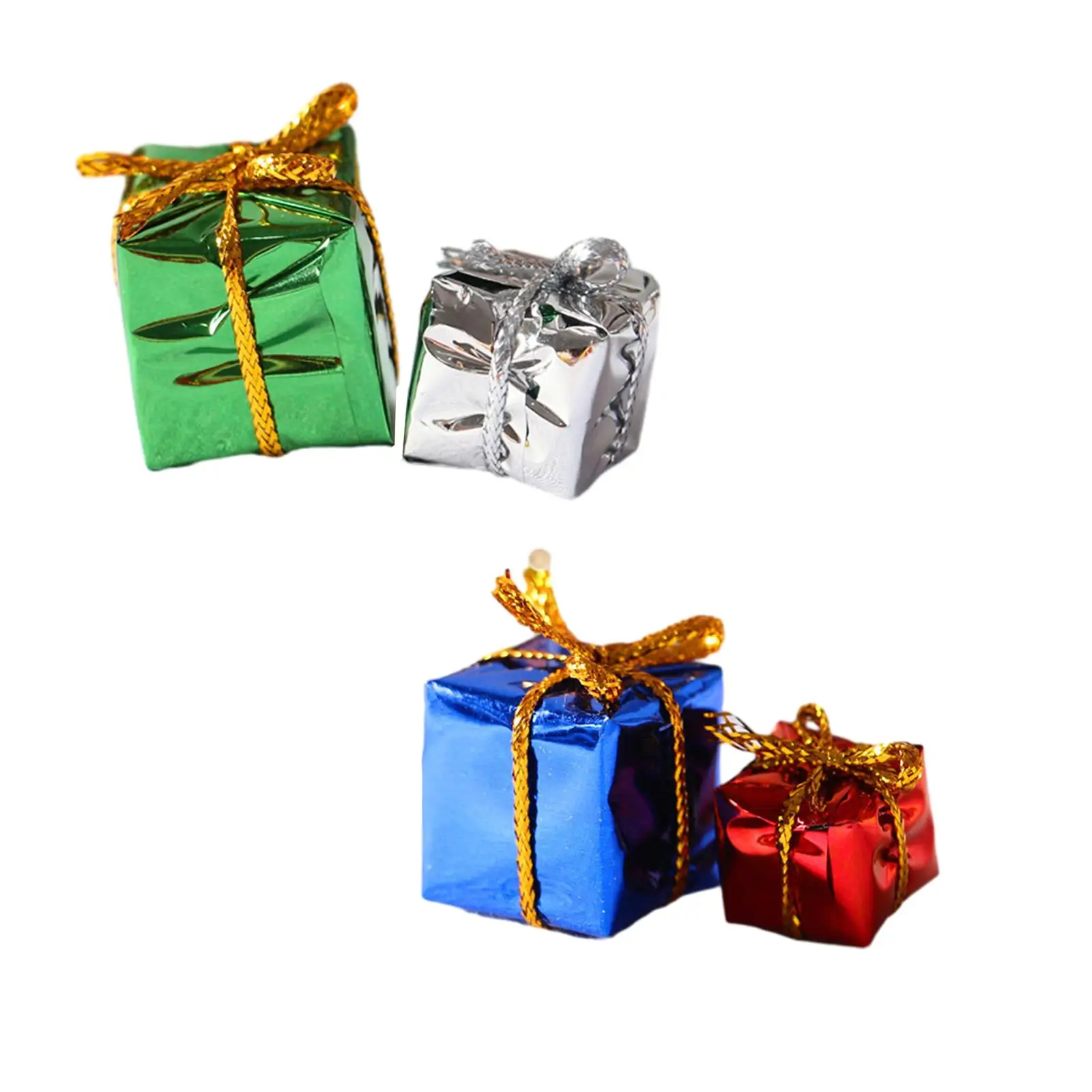 

2 шт., коробки для новогодней ёлки для кукольного домика, украшения для новогодней ёлки, Подарочные мини-коробки для кукольного домика, масштаб 1:12