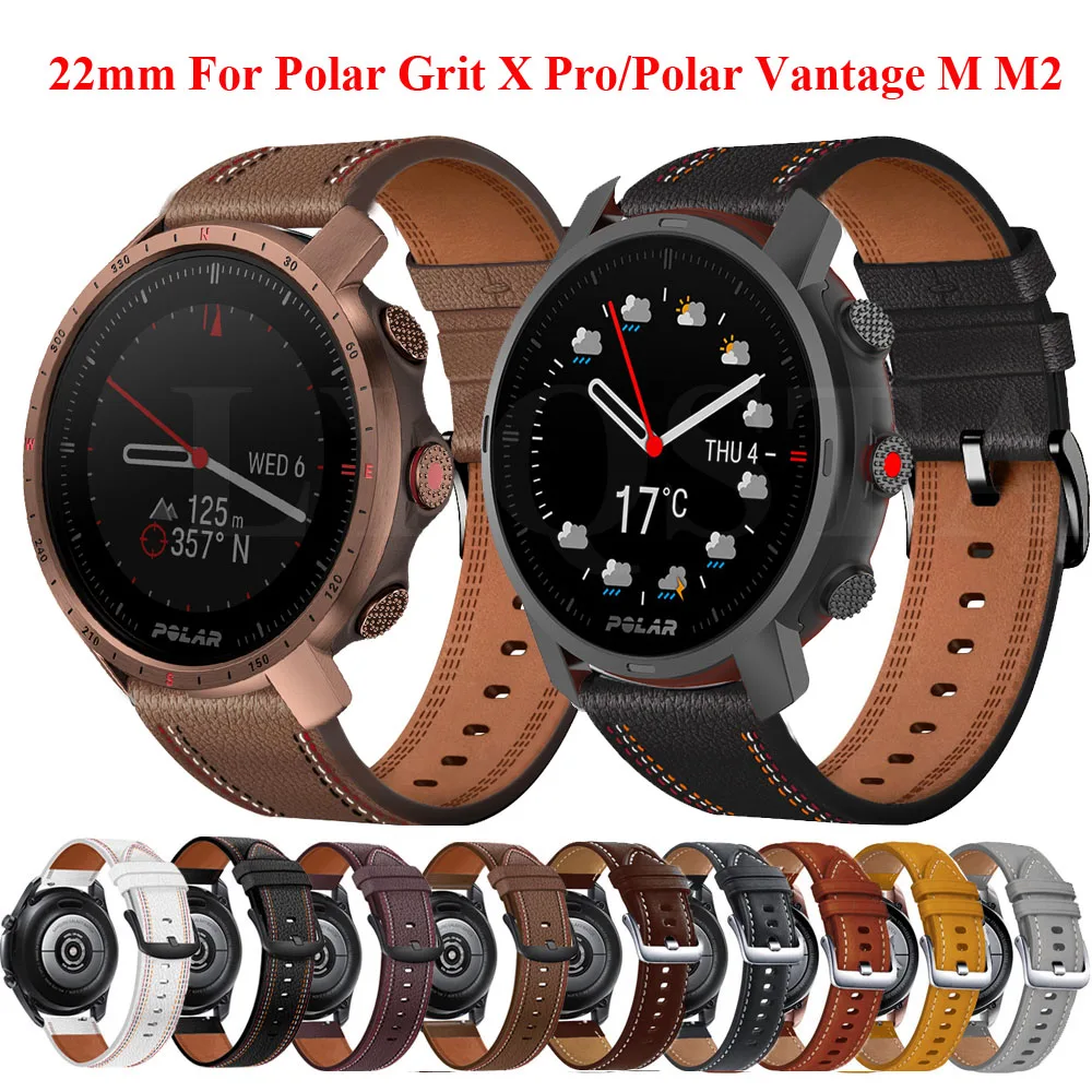 

Мягкий спортивный кожаный ремешок для Polar Vantage M2 / Vantage M, умный Браслет для Polar Grit X Pro/ Polar Grit X 22 мм