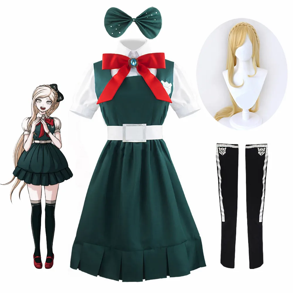 

Женский костюм для косплея из аниме «данганронпа 2», школьная форма и парик из м/ф «Despair Sonia Nevermind», костюм для Хэллоуина