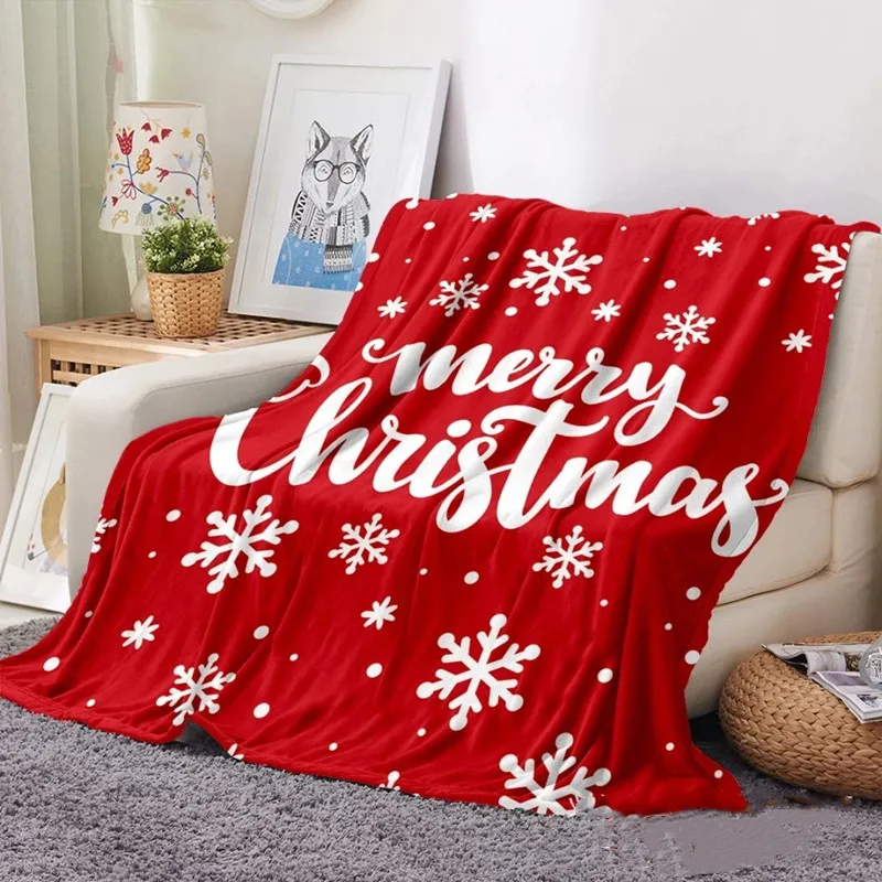 New Christmas Winter Blanket Baby Child Adult Bedding Quilt Soft Warm Baby Blankets Santa Claus Baby Bed Accessories