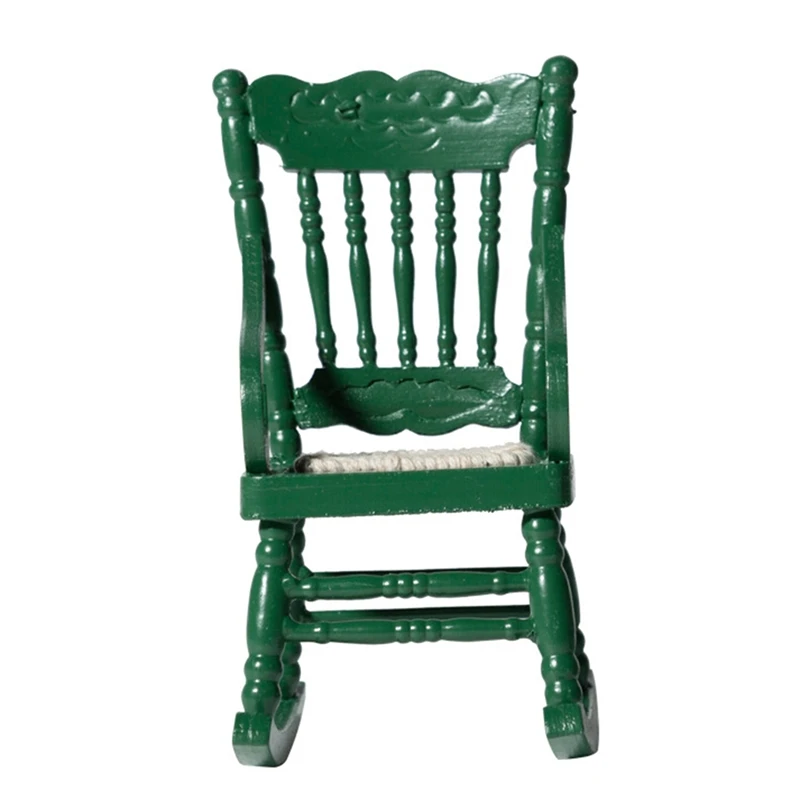 

-1/12 Scale Dollhouse Furniture Rocking Chair,Fun Armchair Sofa Models For Doll House Decor Accessories
