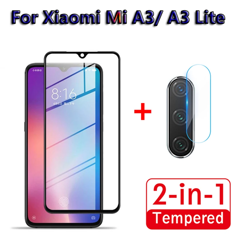 

2 in 1 Full Cover Tempered Glass For Xiaomi Mi A3 A2 Lite Back Camera Lens Screen Protector For Xiaomi Mi A3 Camera Lens Film
