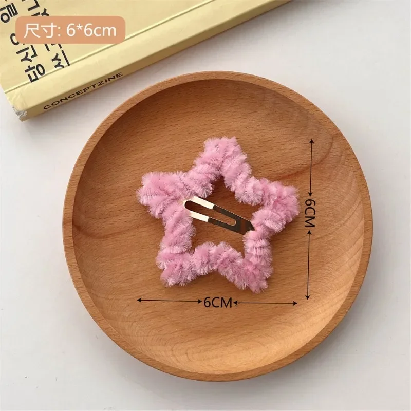 Плюшевые заколки со звездами цвет в ассортименте