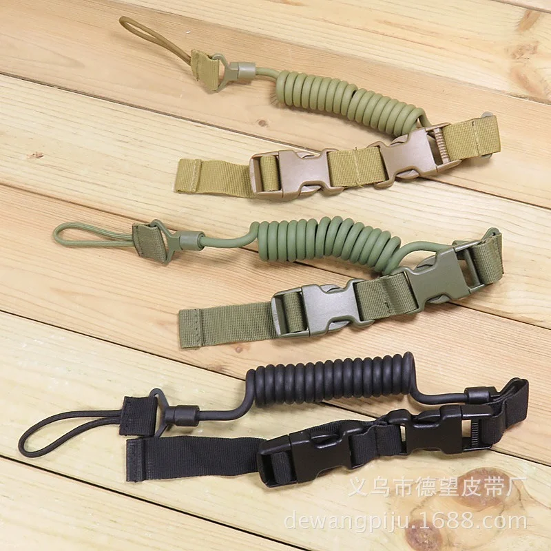

New Coil Sling Rope Lanyard Elastic Hunt Pistol Tool Handgun Shooting Military Bag Spring Strap Belt Backpack Airsoft Gun
