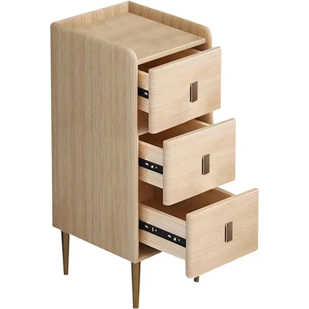 Прикроватная тумбочка из массива дерева с 3 ящиками шкаф для хранения вещей