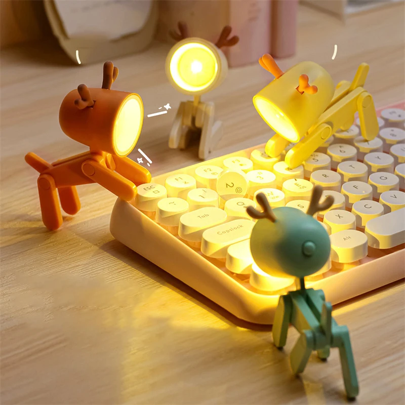 

Mini Led Night Light Cute Light Lamp for Bedroom Study Office Reading Eye Protection Pink Small Table Lamps with Battery Gifts