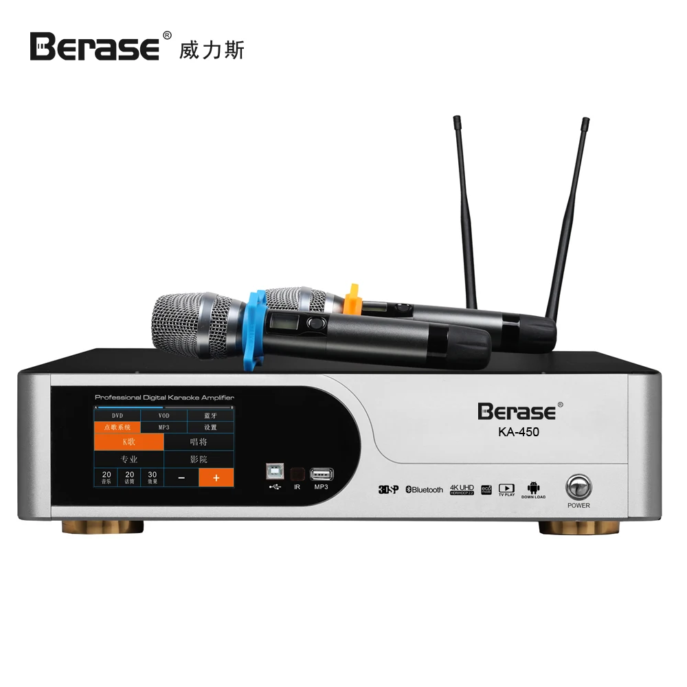 Фото Профессиональный усилитель мощности Berase KA-450 450 Вт с постоянным напряжением, аудиосистема PA 3-в-1, многофункциональная сценическая система оповещения №4