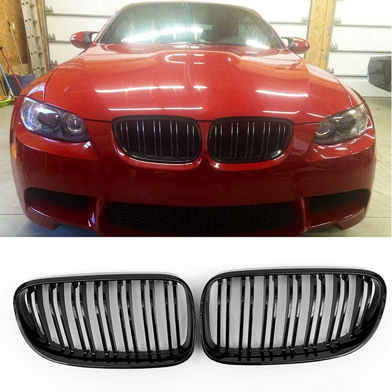 2X Gloss Black Front Kidney Grill Grille for-BMW E92 E93 3-Series 328I 335I Coupe LCI 2011-2013 | Racing Grills