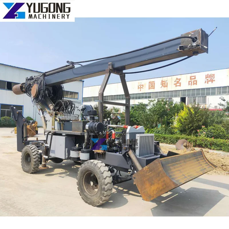 Заводская Высокоэффективная роторная буровая установка для продажи, дизельная буровая машина на колесах для бурения сваек Ssale