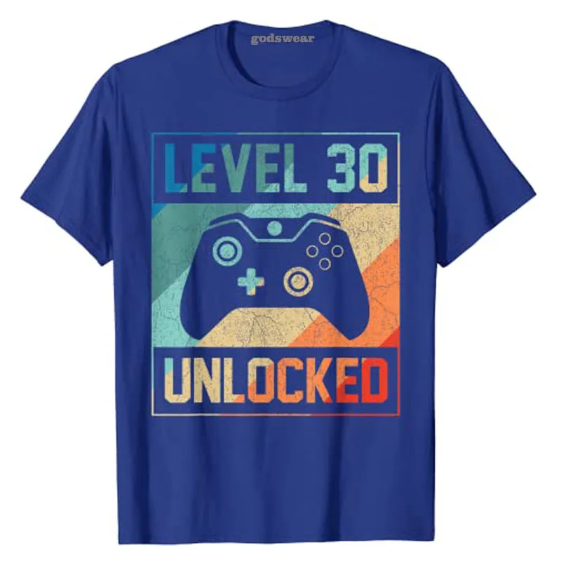 Разблокированная рубашка уровня 30 забавный видеогеймер подарок на 30-й день
