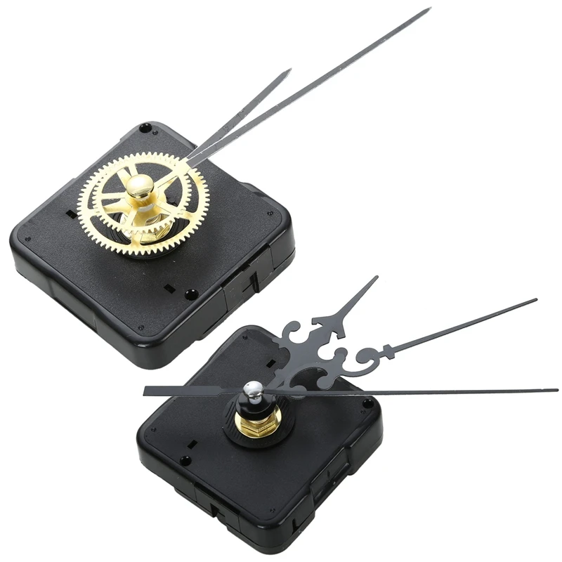 

2 Pcs Big Pointer DIY Clock Metal Texture Creative Gear Wall Clock Retro Wall Clock Movement Black Gold & Black