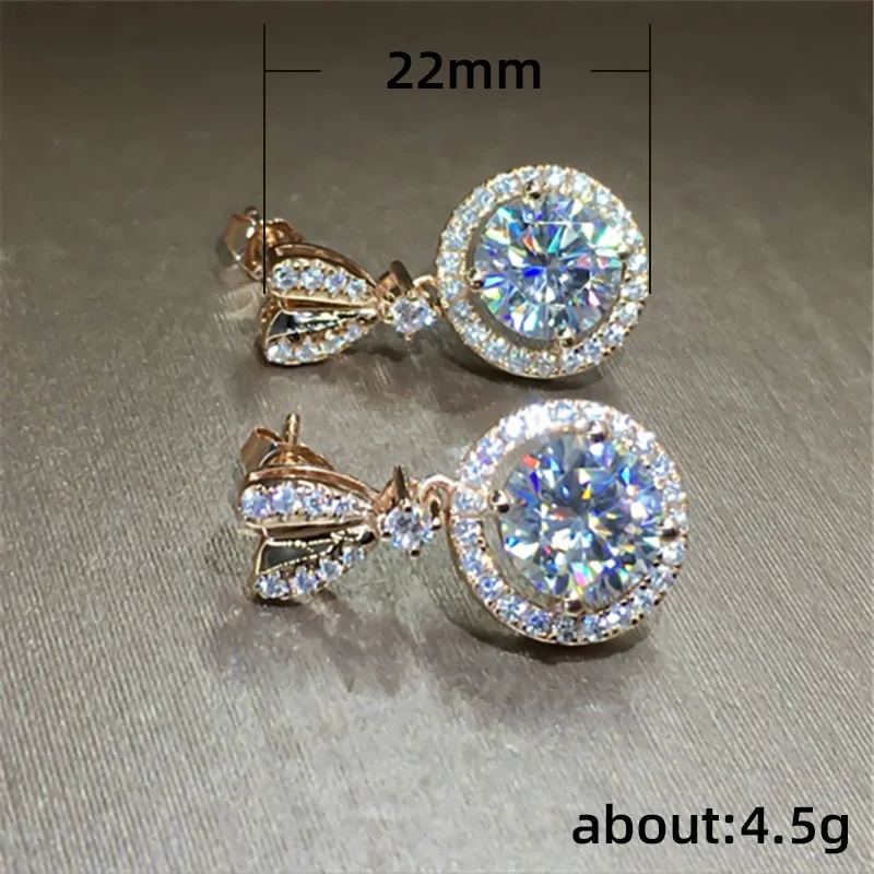 

2022 New Fashion New Trendy Round Shape Drop Earrings Wedding Jewelry Elegant Female Dangle Earring Personality Gift