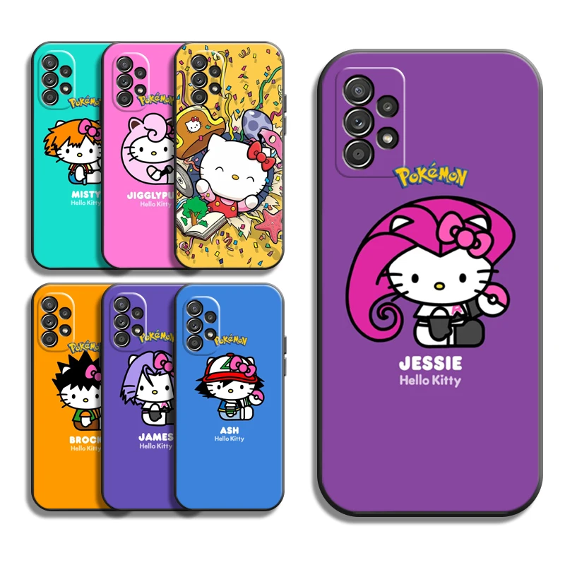 

Hello Kitty Pokémon Phone Cases For Samsung Galaxy A31 A32 A51 A71 A52 A72 4G 5G A11 A21S A20 A22 4G Funda Coque Back Cover