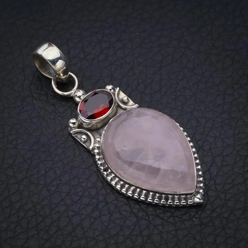 

Природный розовый кварц, подвеска из серебра 925 пробы, F5283, StarGems