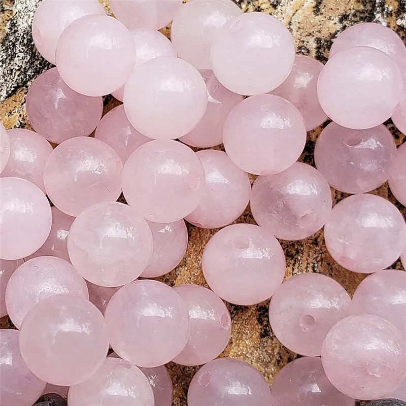 

Natural Rose Quartz Spacer Loose Stone Beads For Jewelry Making DIY Bracelet