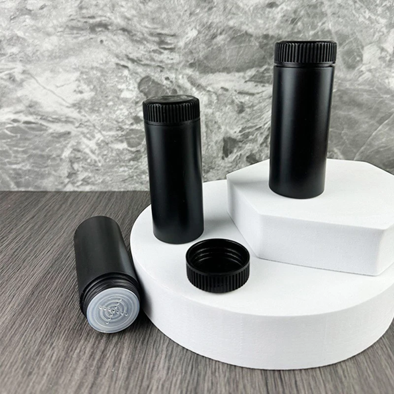 Разноцветный пластиковый контейнер для пудры 60/100 мл