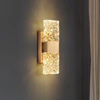 luxury modern light water ripple glass rectangle wall lamp living room bedroom study led indoor lighting for home decor