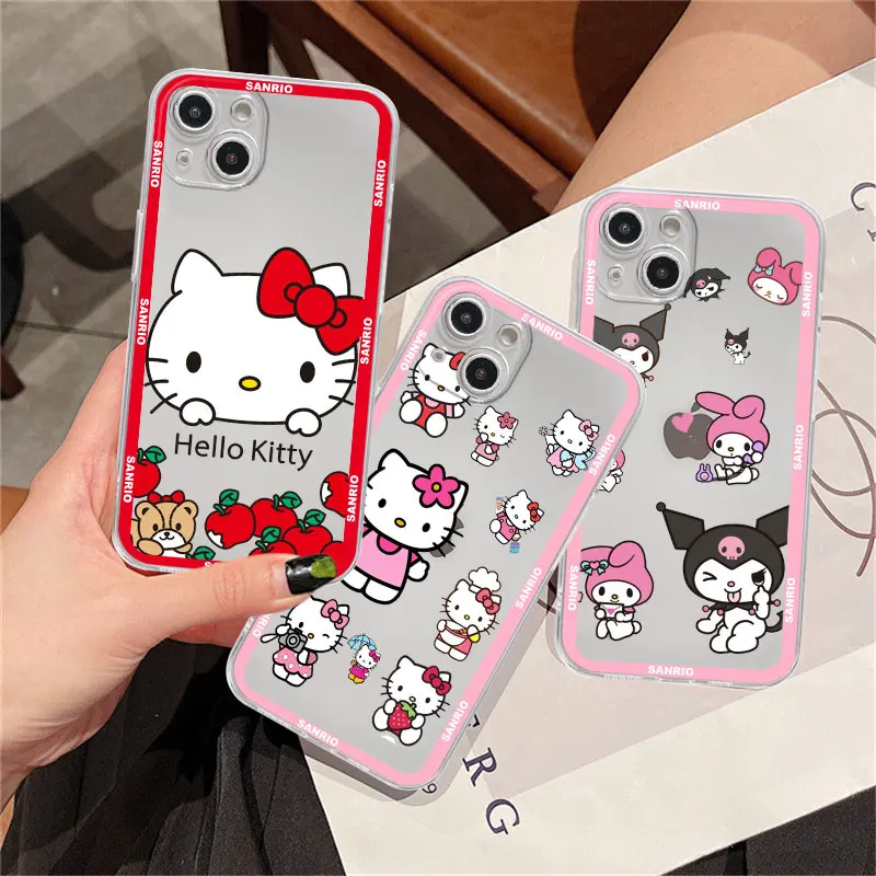 

Clear Case For Apple iPhone 14 11 13 12 Pro 7 8 Plus XR X XS Max 6 6S 13Pro Silicone Phone Cover Sanrio Kuromi Melody