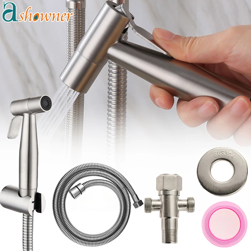 

Биде из нержавеющей стали, распылитель для унитаза, насадка для душа, душевая головка, самоочищающийся шланг 1,5 м, настенный держатель, легка...