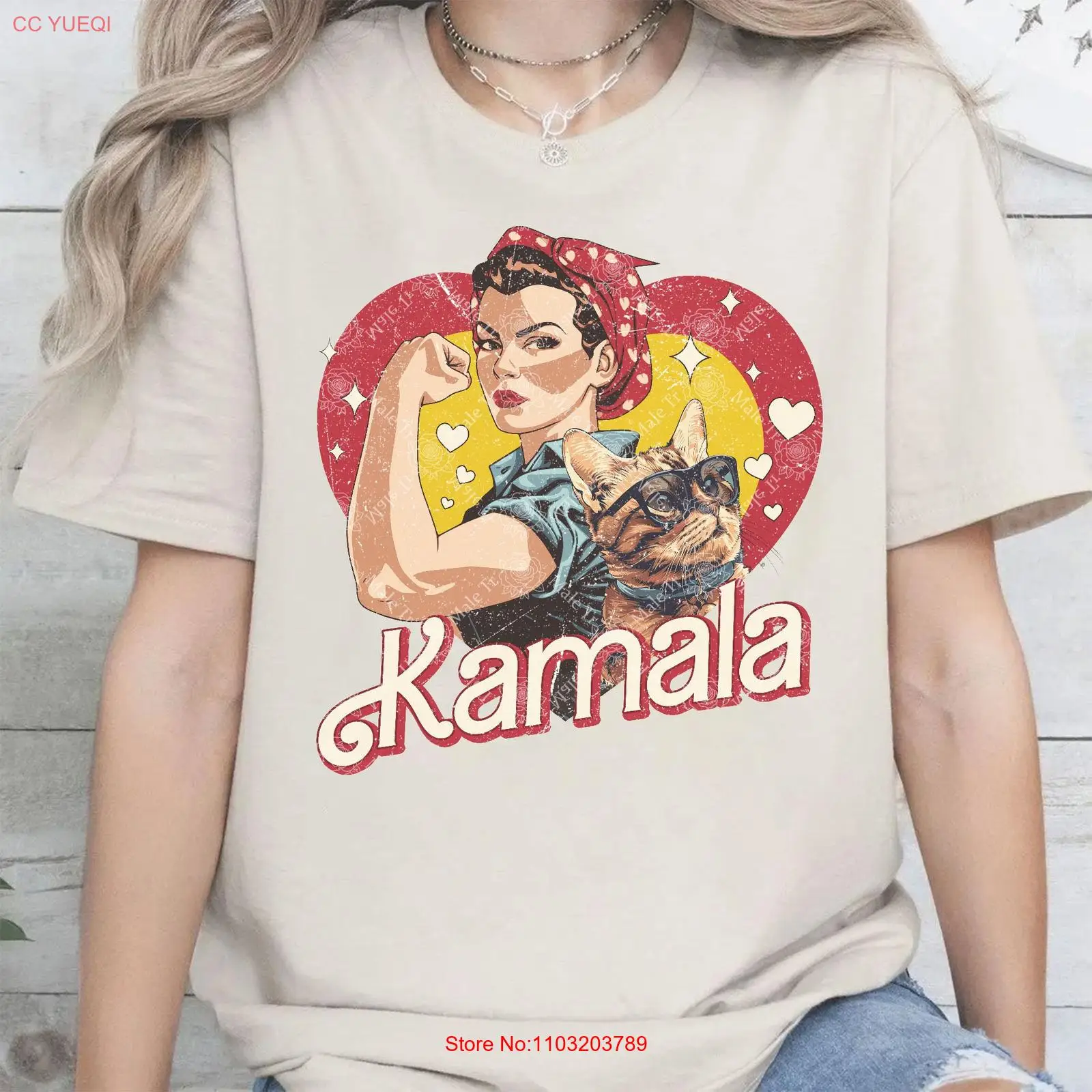 Футболка унисекс Kamala с надписью кот леди Камала