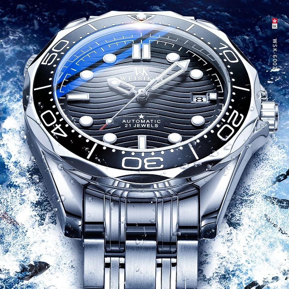 Top Classic Brand Automatic Mens Watches Auto Date Calendar Stainless Steel Mechanical Watch Waterproof Dive Sports AAA Clocks