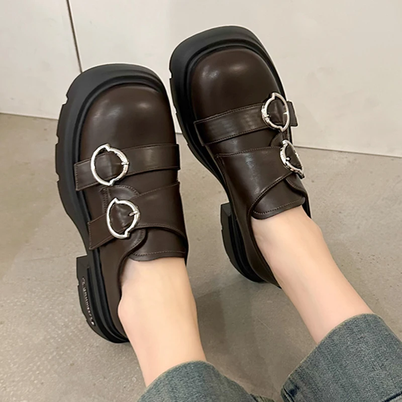 Женские туфли на платформе и среднем каблуке мэри джейн в стиле &quotЛолита&quot