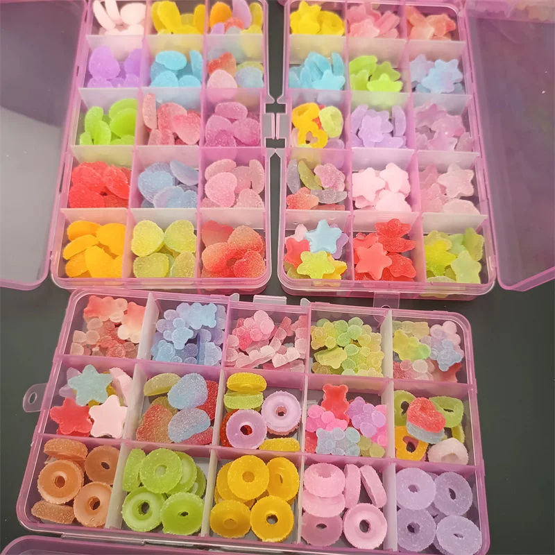 

3D Kawaii Resin Candy Nail Charms Rhinestones Jelly Gummy Bear/Star/Heart Nail Art Decoration DIY Acrylic Sugar Manicure Jewelry