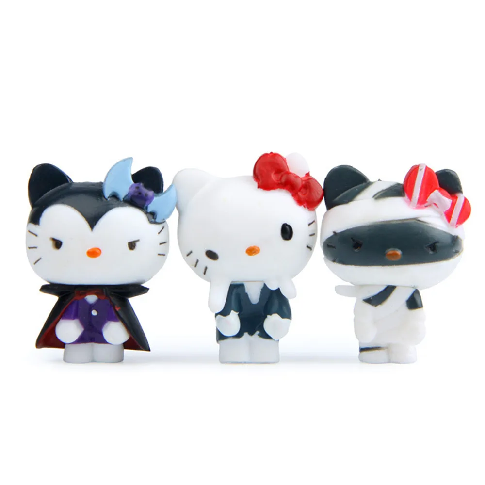 Экшн-фигурки Hello Kitty игрушки 4 см ведьма КТ кот ПВХ фигурки куклы Sanrio Хэллоуин