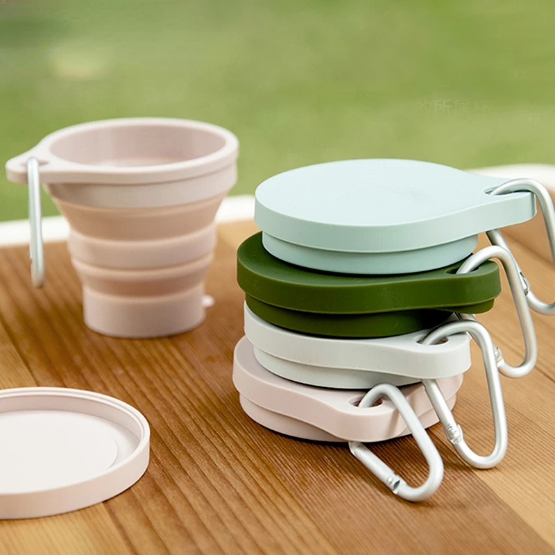 

SHIMOYAMA 150ML Folding Cup Mini Retractable Cup Silicone Portable Teacup Outdoor Travel Coffee Telescopic Drinking Mug with Lid