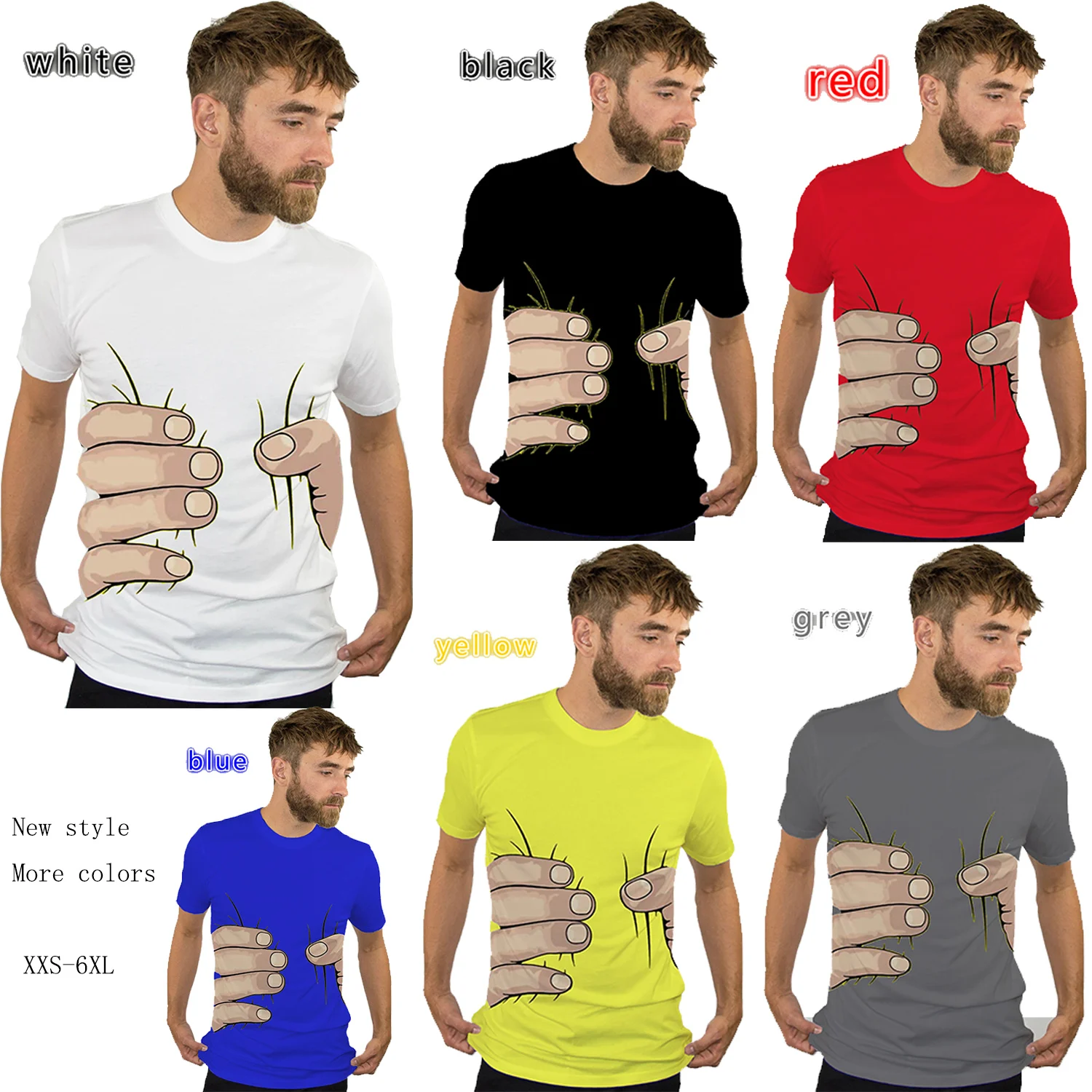

Hand Grasp the Belly Personalized T Shirt Casual 3d Printing T Shirts Funny Cool Tees More Buyer Like