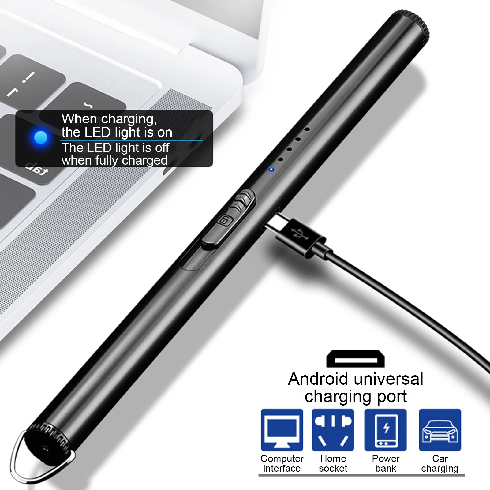 

New Electric USB Kitchen Candle Lighter Rechargeable Windproof Cigarette Lighters Arc BBQ Flameless Candle Lighter