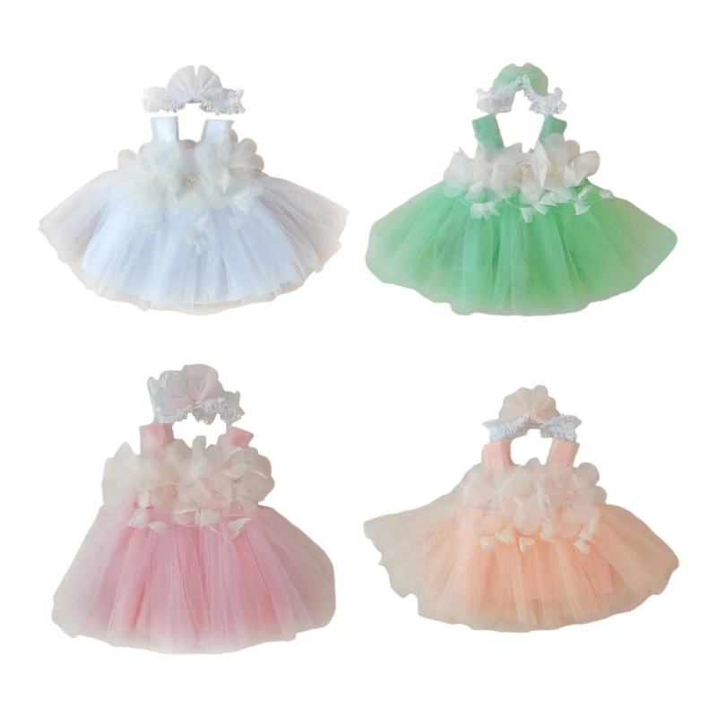 

Infant Headband & Princess Lace Dress Newborns Photo Props Shower Gift