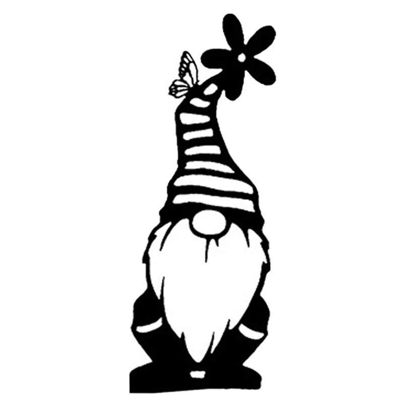 

Metal Iron Branch Gnomes Decoration Cute Standing Silhouette for Home Garden Yard Outdoor Decor Art Garden Statue -C