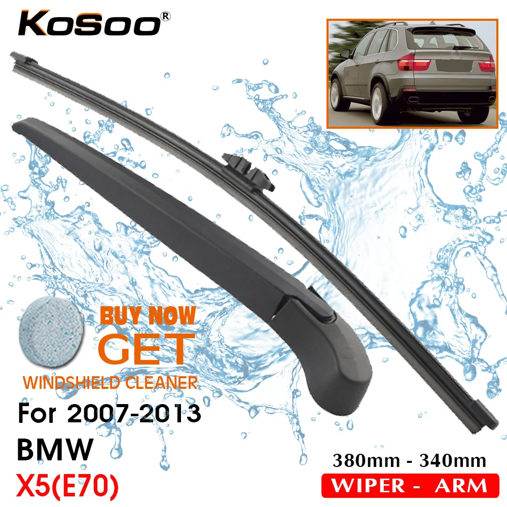 

KOSOO авто заднее лезвие для BMW X5(E70),380 мм 2007-2013 заднего стекла стеклоочистителей рычаг, автомобиль Стайлинг Аксессуары