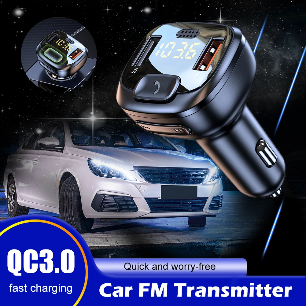 

FM-трансмиттер автомобильный с поддержкой Bluetooth 5,1 и 2 USB-портами