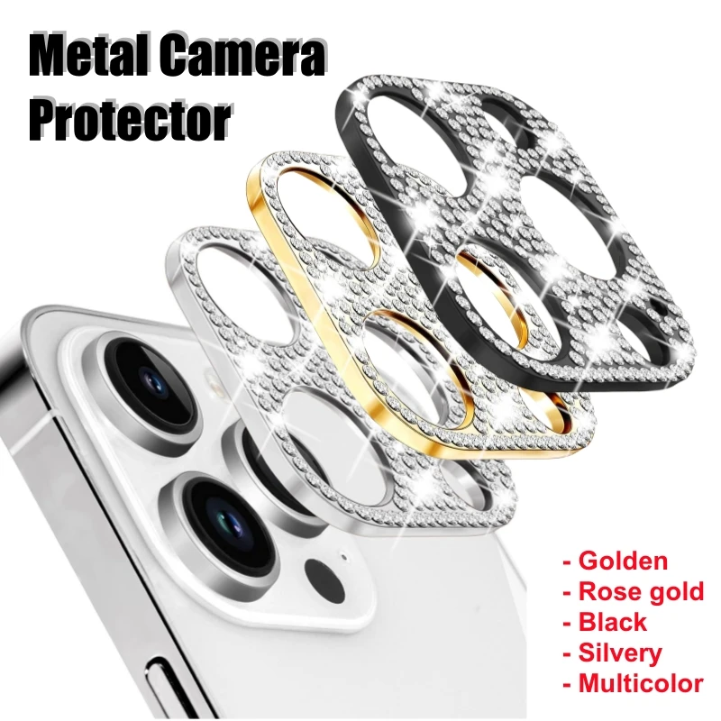 

Metal diamond Camera Protector for IPhone 14 13 12 11 Pro Max Lens Screen Protective Case for IPhone 12 13 Mini 14Plus Protector