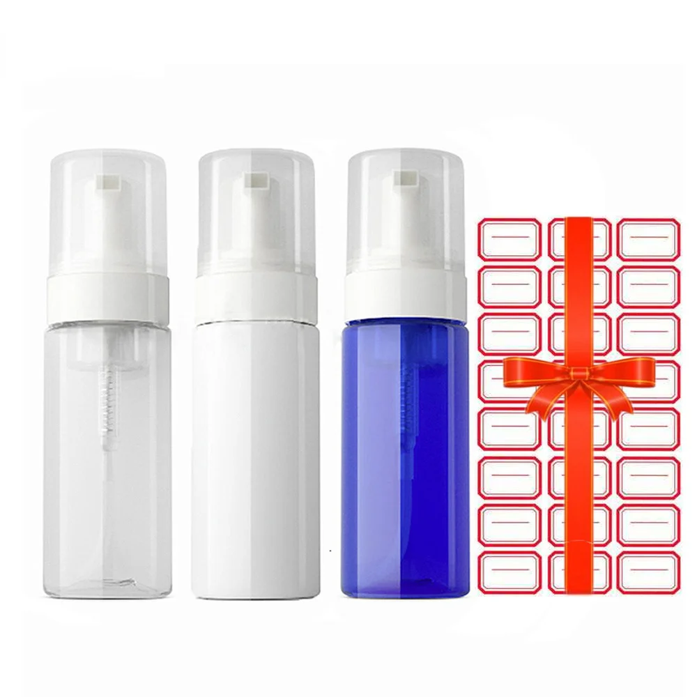 3pack 150ml Empty Bottle Soap Bottle 5oz Foaming Soap Pump Plastic Foam Dispenser Bottle Bulk for Cleaning Travel BPA FREE