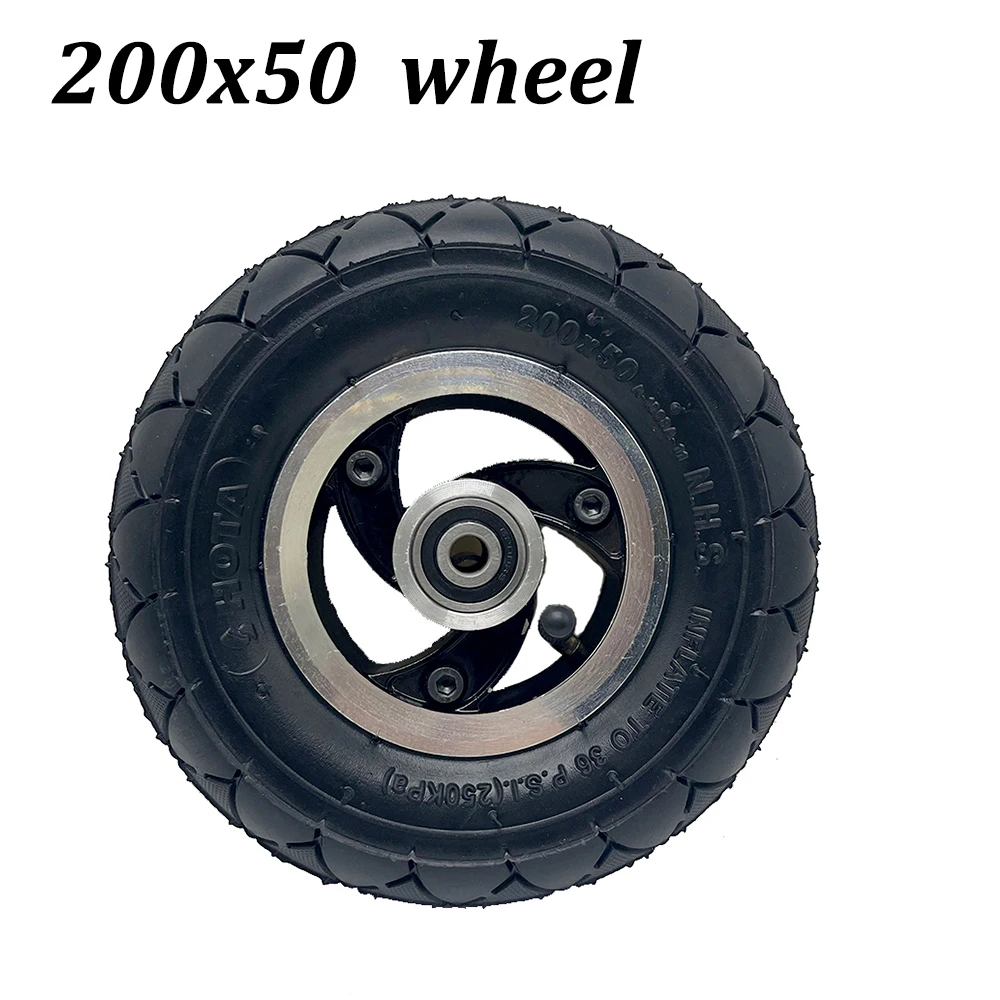 

8-дюймовая 200x50 пневматическая колесная дорожная шина с утолщенным алюминиевым ободом для электрического скутера передние колеса запасные ...